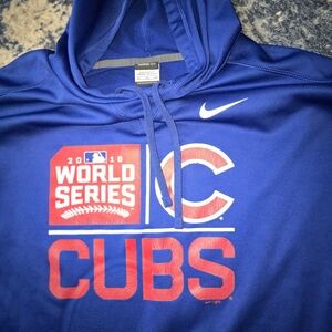 Nike Royal Blue and Red Chicago Cubs Pullover Hoodie